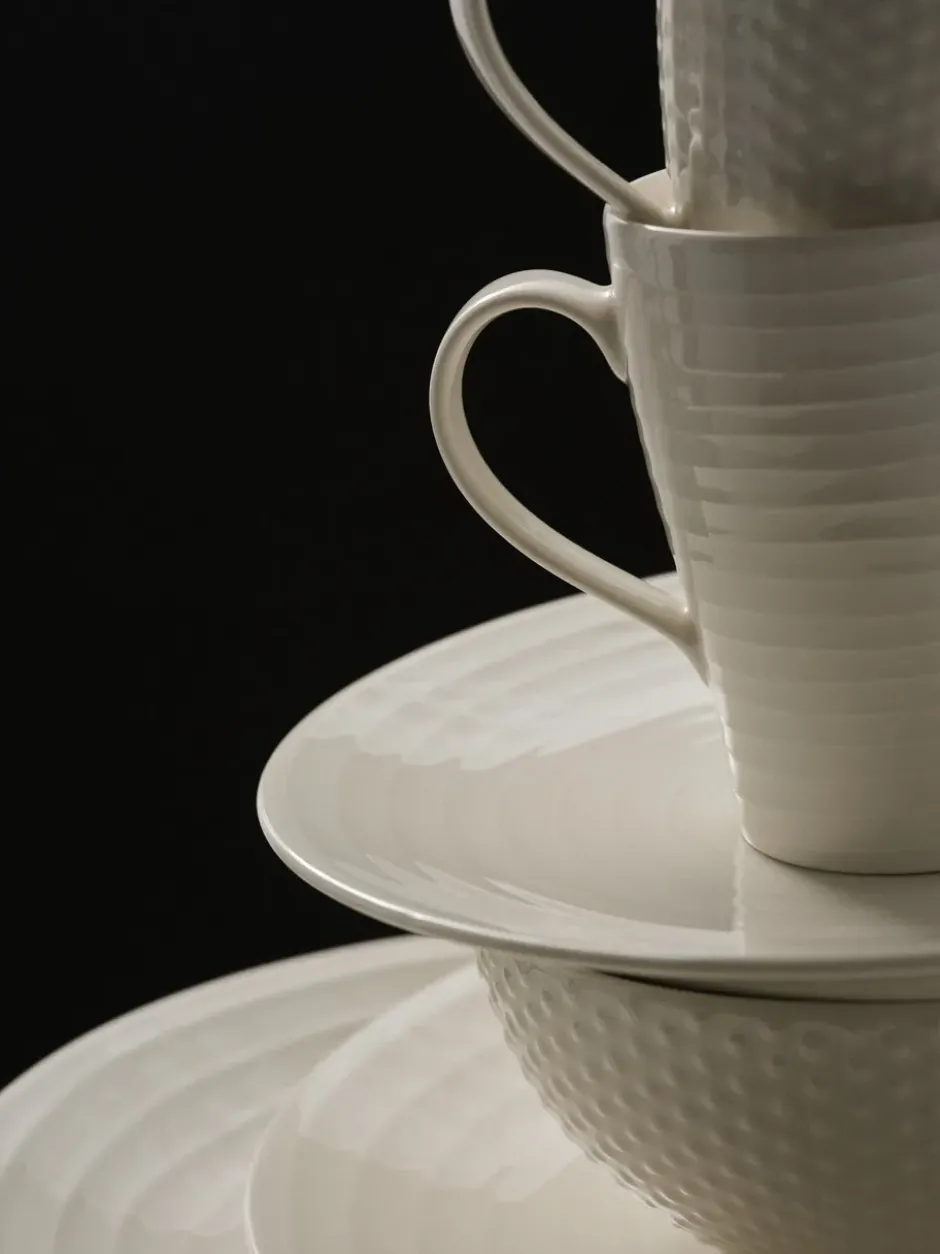 Blond mugg, stripe vit