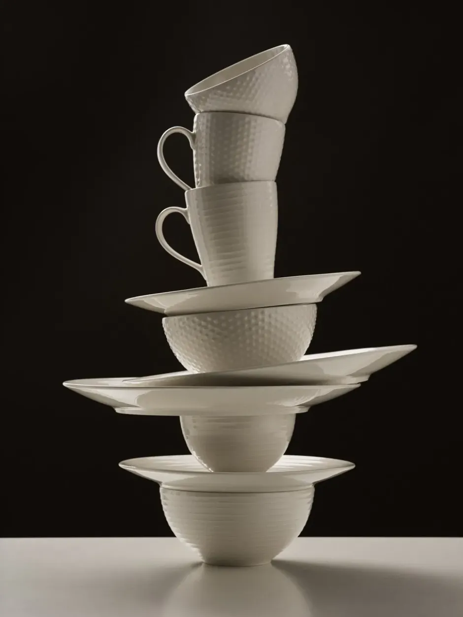 Blond mugg, stripe vit