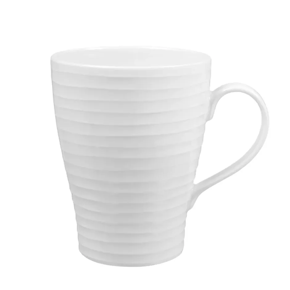 Blond mugg, stripe vit