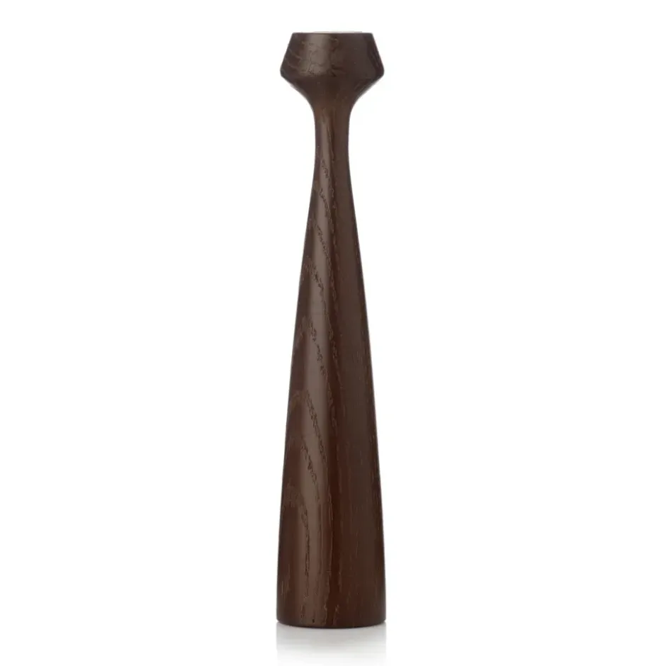 Blossom Lily ljusstake 24,5 cm, Smoked oak