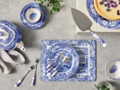 Blue Italian dessertgaffel 6-pack, Keramik-rostfritt stål