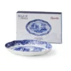 Blue Italian fat oval 14x21 cm, Blå-vit