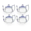 Blue Italian servettring 4-pack, Blå-vit