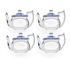 Blue Italian servettring 4-pack, Blå-vit