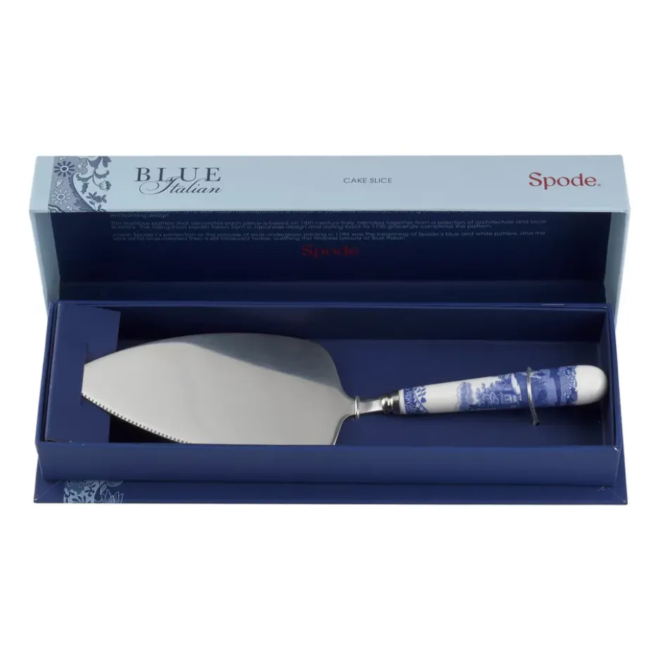 Blue Italian tårtspade 25 cm, Keramik-rostfritt stål