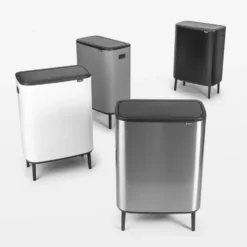 Bo touch bin high 60 L, Mineral concrete grey