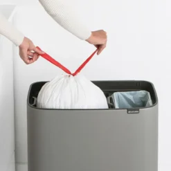 Bo touch bin 11+23 liter, Mineral concrete grey