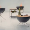 BOWL 70 eldstad, Svart-silver, stjärnstativ