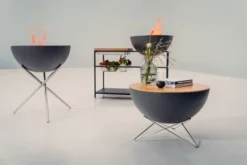 BOWL 70 eldstad, Svart-silver, stjärnstativ