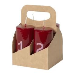 Broste adventsljus, Burgundy-White, 4 delar