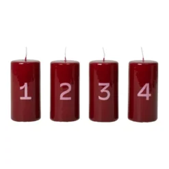Broste adventsljus, Burgundy-White, 4 delar