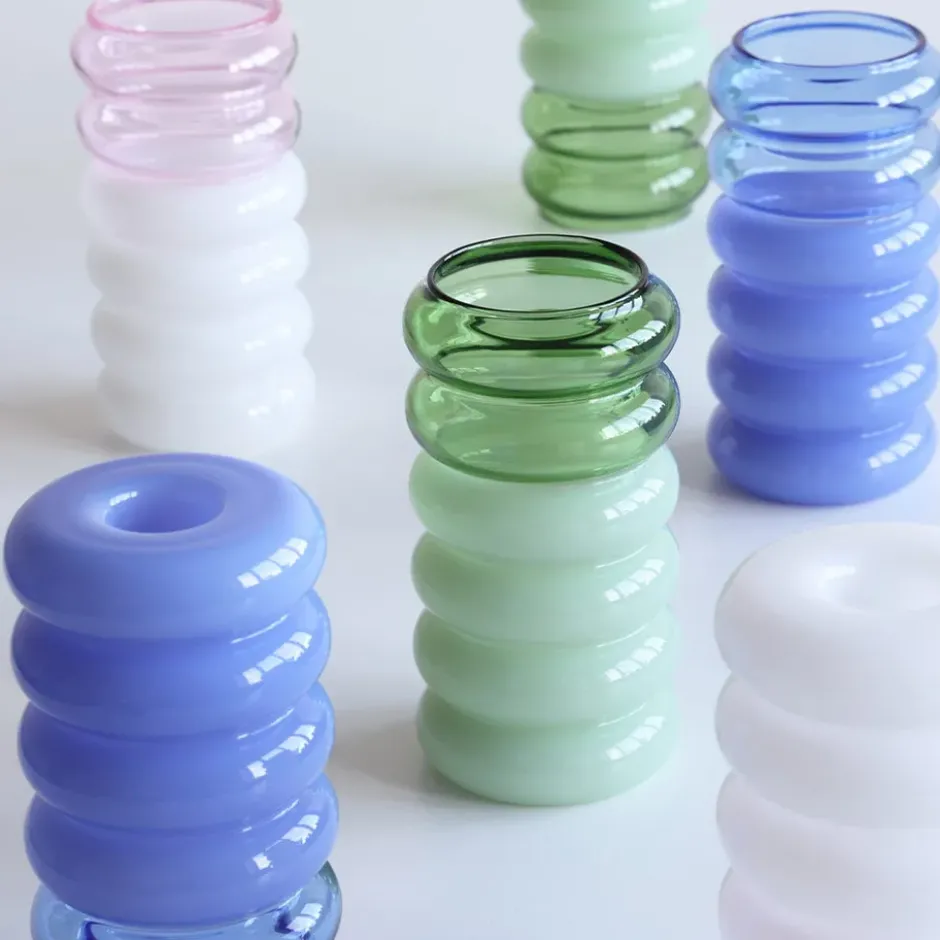 Bubble 2-i-1 vas och ljusstake 13,5 cm, Blue
