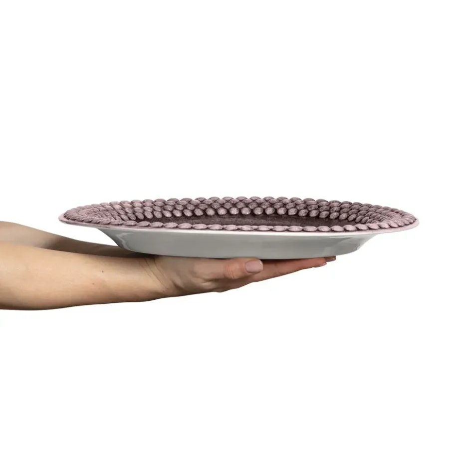 Bubbles ovalt fat 35 cm, Plommon