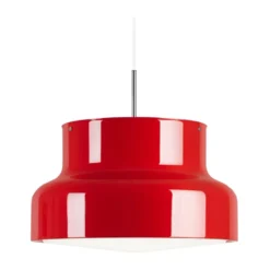 Bumling lampa stor 600 mm, Röd-opalglas