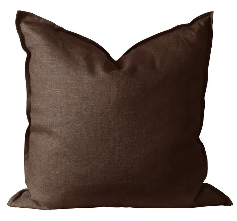 Calm kuddfodral linne 50x50 cm, Chocolate Brown