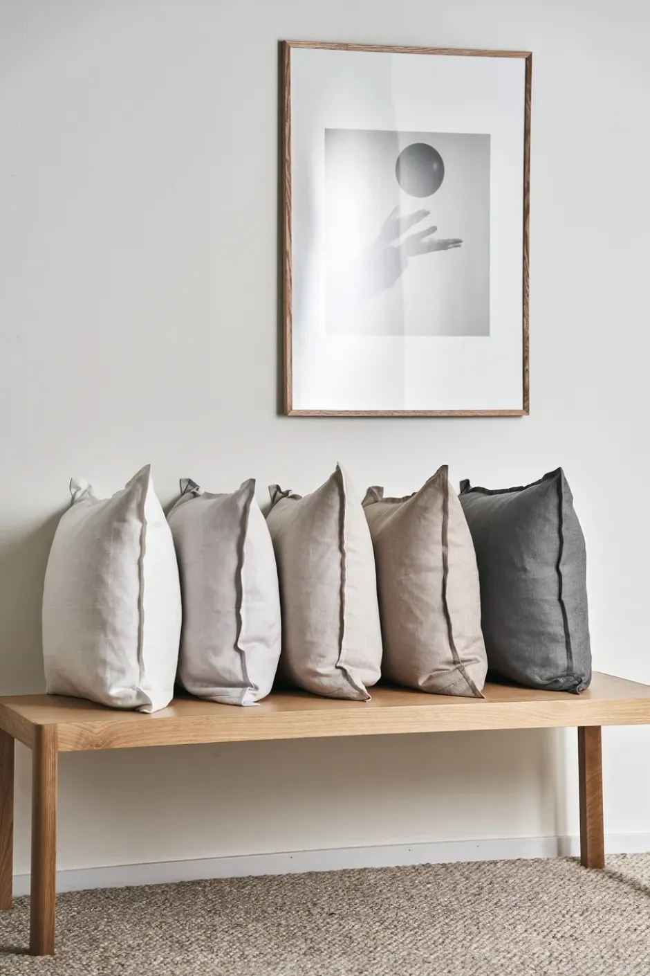 Calm kuddfodral linne 50x50 cm, Icy Grey