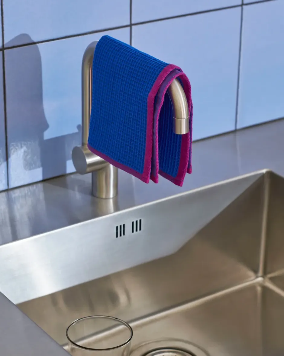 Canteen disktrasa 31x31 cm 2-pack, Blue/fuchsia-Beige/yellow