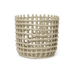 Ceramic flätad korg Ø23,5 cm, Cashmere