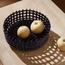 Ceramic flätad skål, Blue