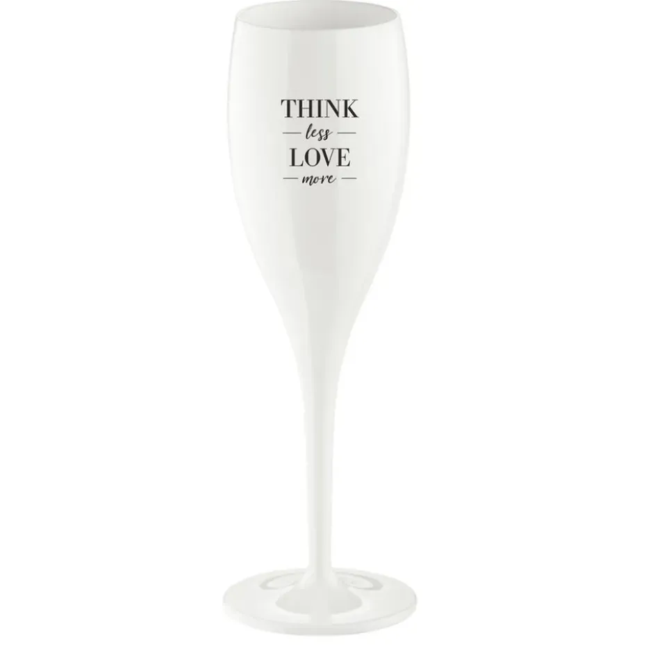 Cheers champagneglas med print 10 cl 6-pack, Think less love more