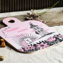 Chop & Serve Friendship bricka 25x32 cm, Svart-rosa