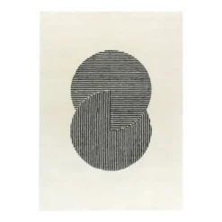 Circles ullmatta naturvit, 170x240 cm