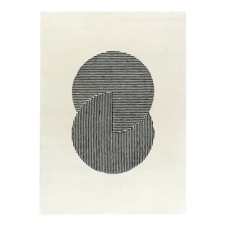 Circles ullmatta naturvit, 170x240 cm