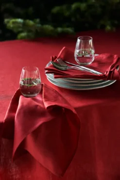 Clean kökshandduk i linne 47x70 cm 2-pack, Red