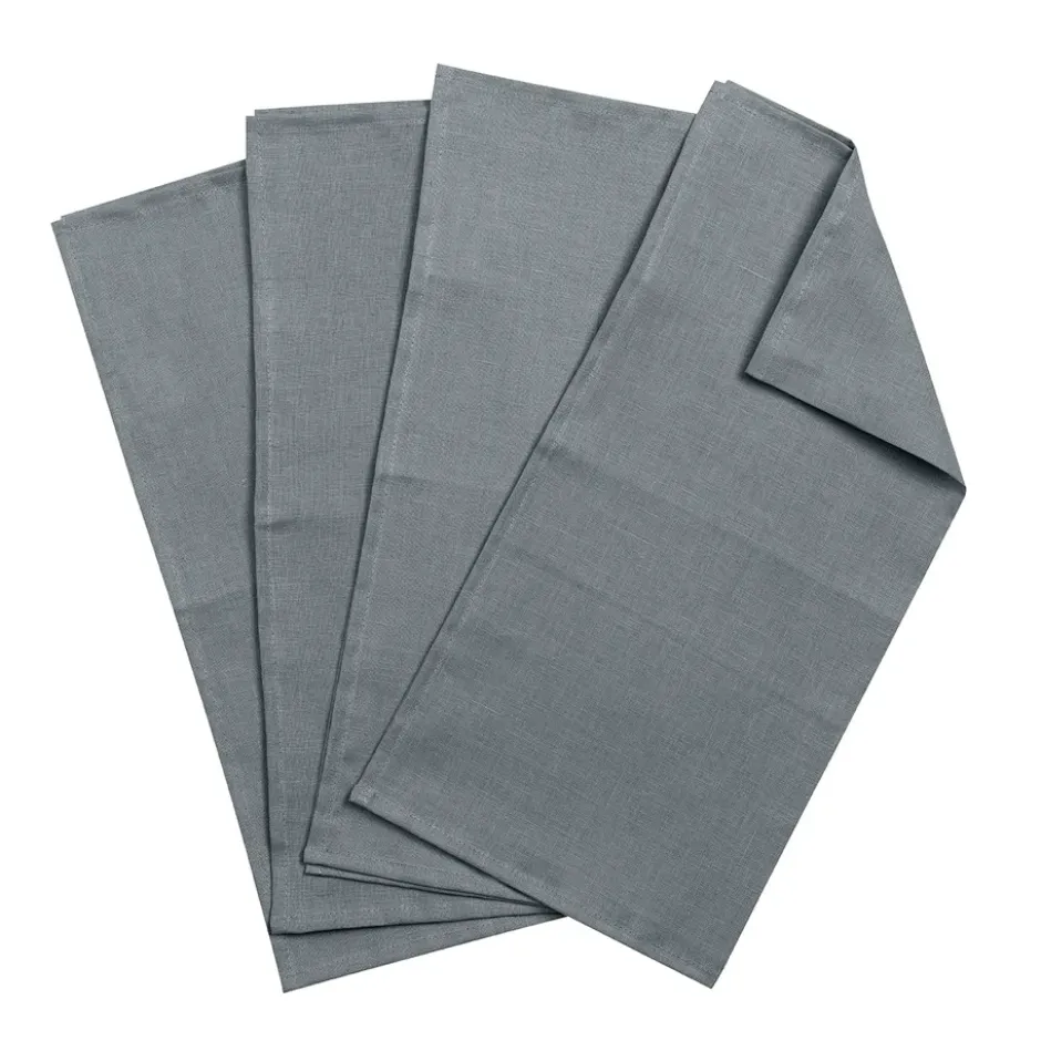 Clean linneservetter 45x45 cm 4-pack, smokey blue