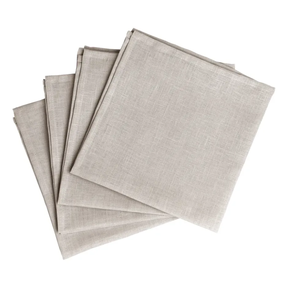 Clean linneservetter 45x45 cm 4-pack, Greige