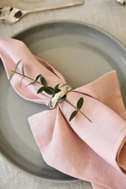 Clean linneservetter 45x45 cm 4-pack, dusty rose
