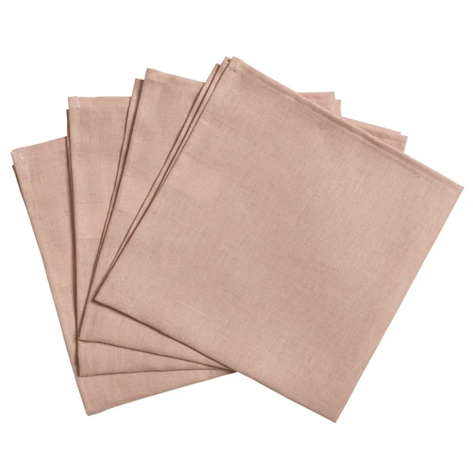 Clean linneservetter 45x45 cm 4-pack, dusty rose