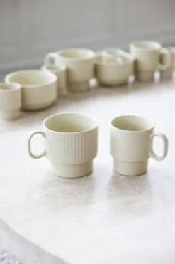 Coffee & More kaffemugg 2-pack, Beige