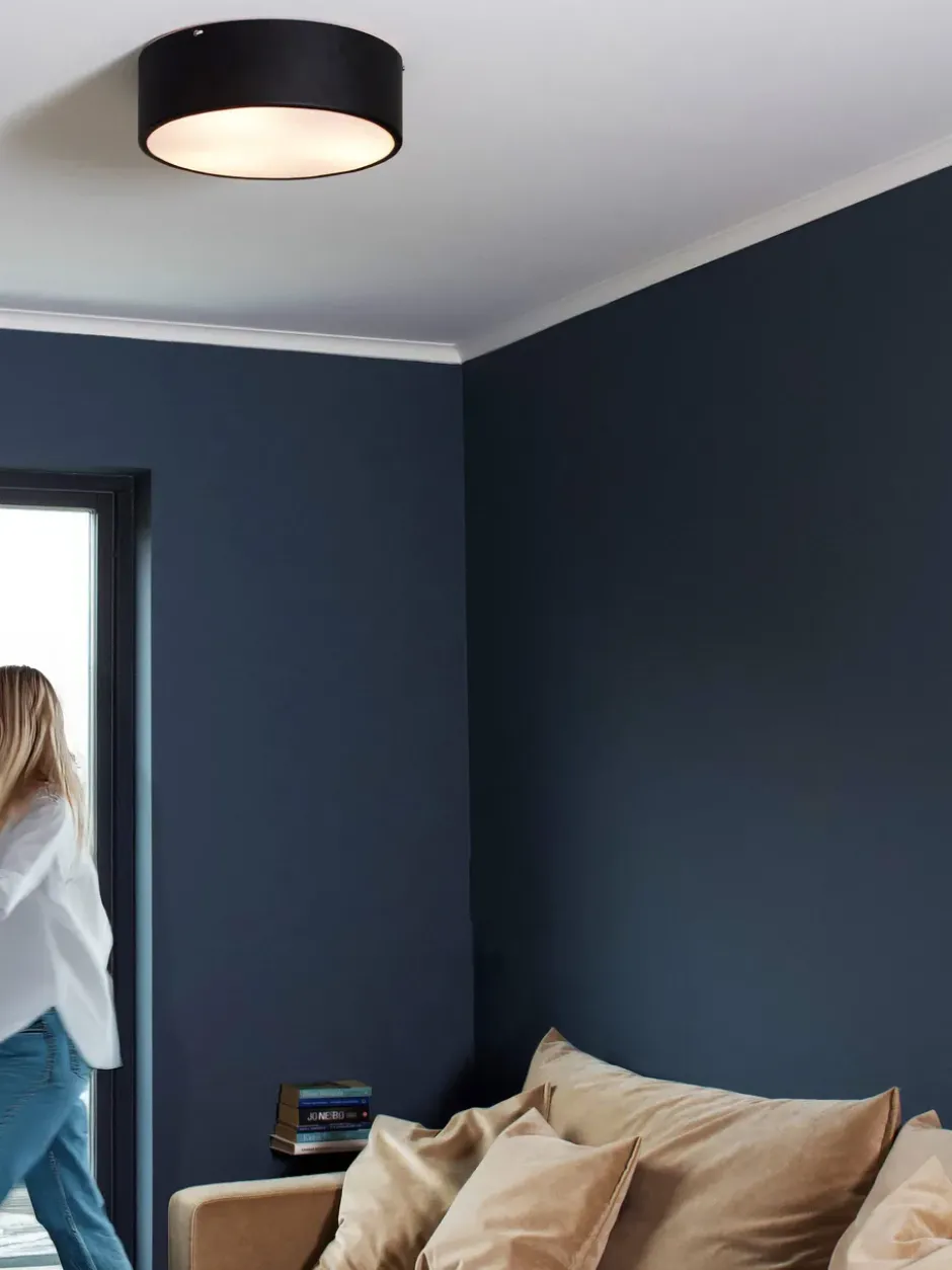 Colmar plafond, Svart, Ø41x13 cm