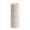 Column Candle blockljus medium 20 cm, Off white-blue grid check