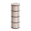 Column Candle blockljus medium 20 cm, Off white-bordeaux-blue-silver
