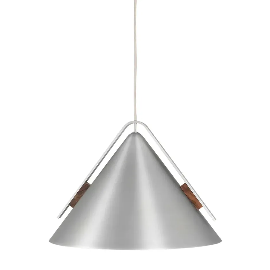 Cone pendel L, Aluminium-valnöt