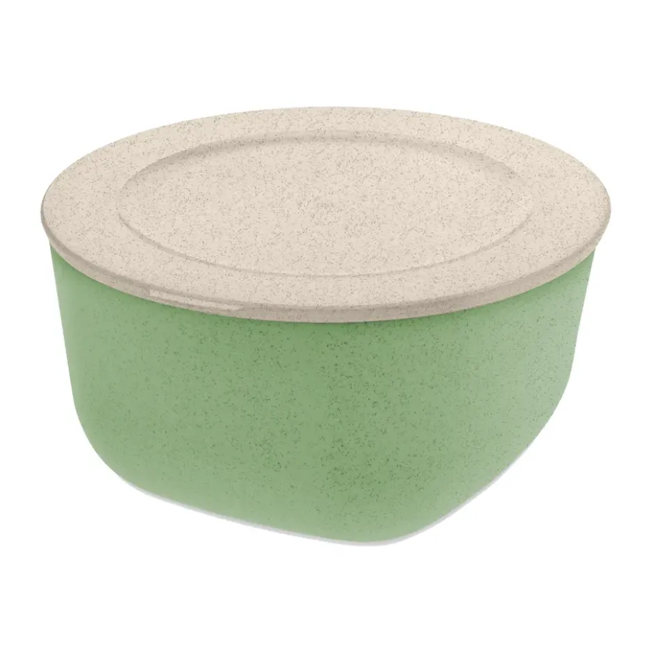 Connect skål/bunke med lock 2 L biocirk termoplast, Nature leaf green