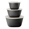 Connect Stockholm skål+lock 3 delar biocirk plast, Nature ash grey