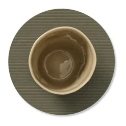 Corduroy glasunderlägg, Army green, circle