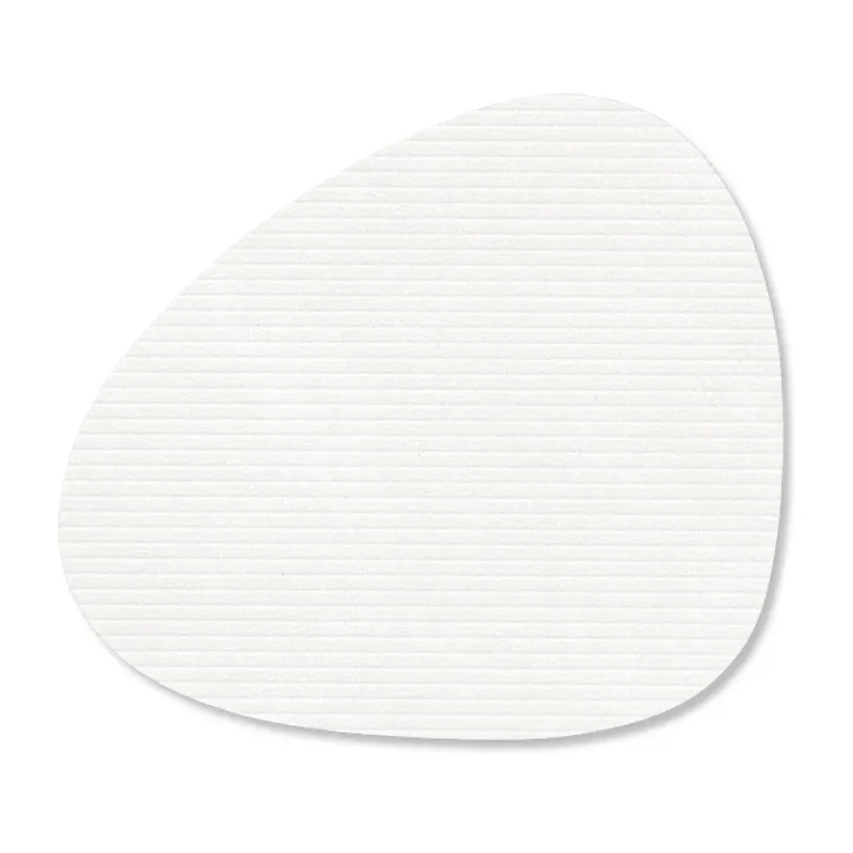 Corduroy glasunderlägg curve, Pure white