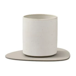 Corduroy glasunderlägg curve, Oyster White