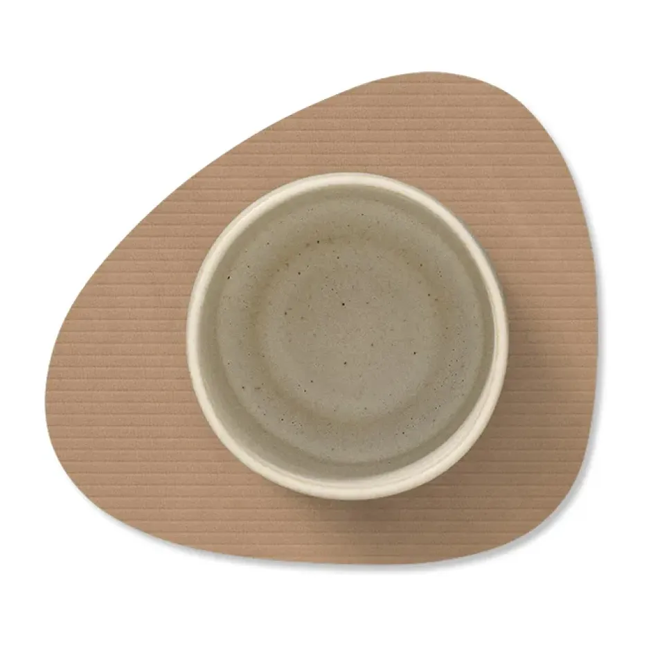 Corduroy glasunderlägg curve, Nougat