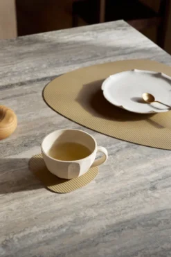 Corduroy glasunderlägg curve, Khaki