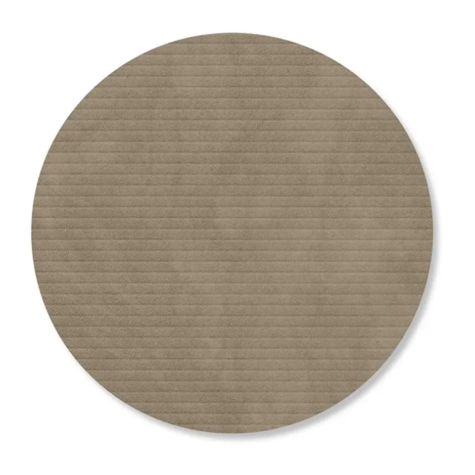 Corduroy glasunderlägg, Nomad grey, circle