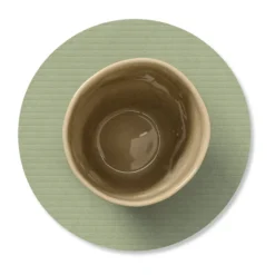 Corduroy glasunderlägg, Olive green, circle