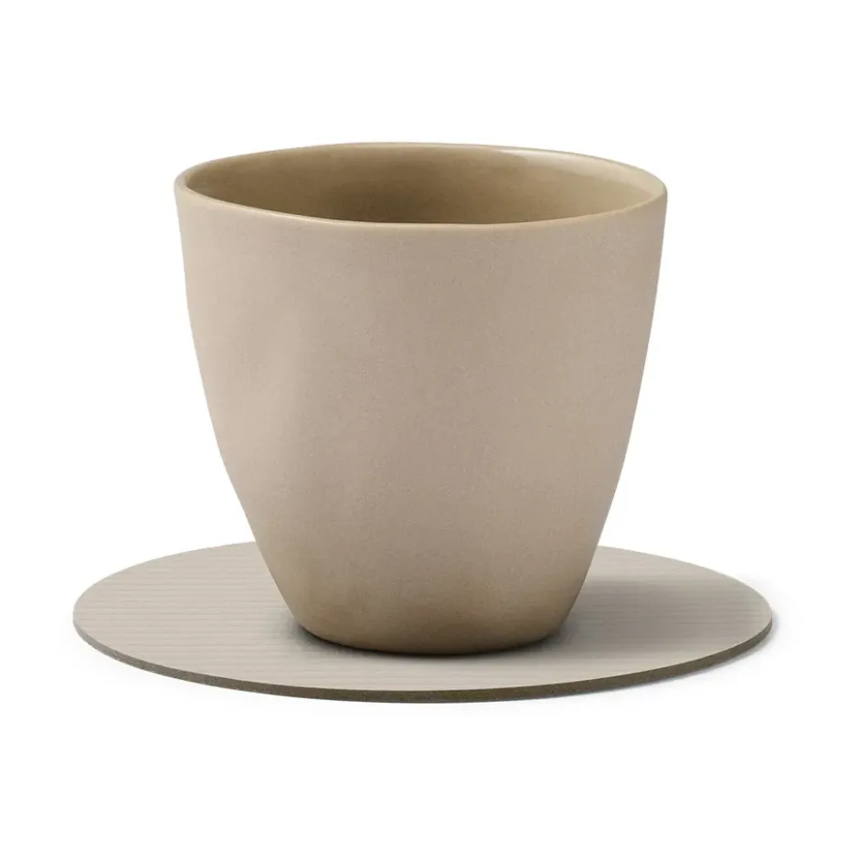 Corduroy glasunderlägg, Oyster white, circle