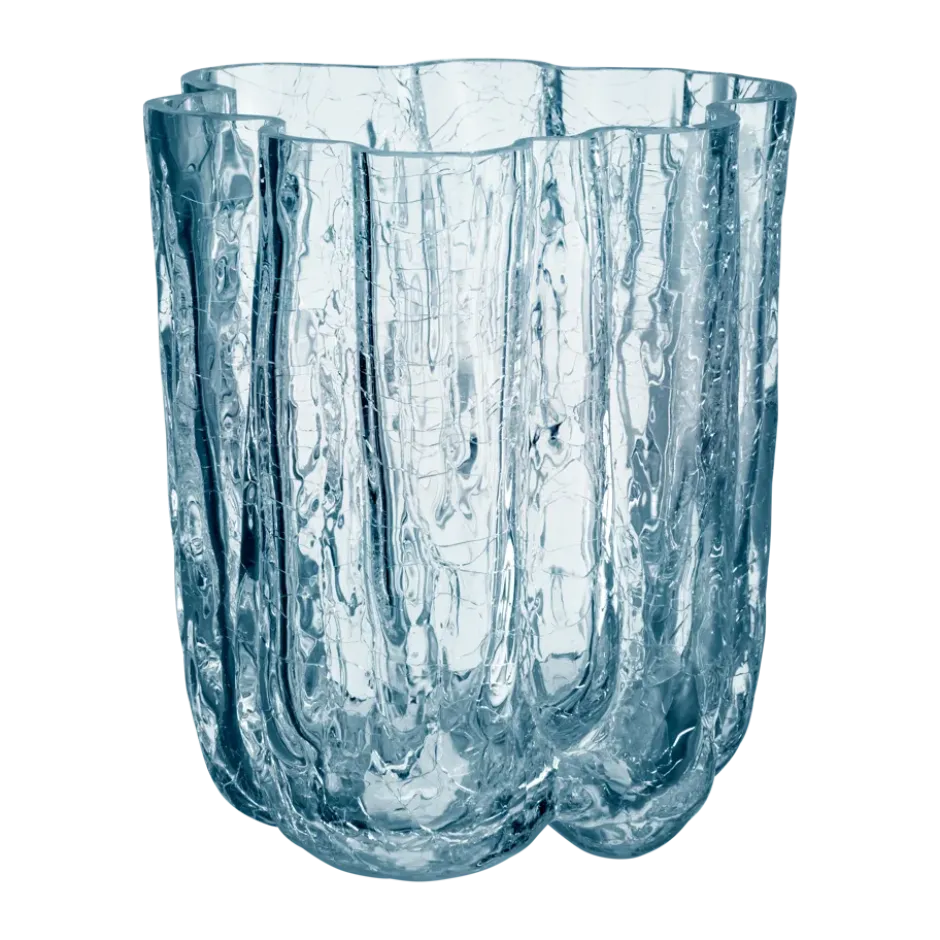 Crackle vase cirkulär 12,1 cm, Klar