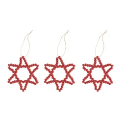 Craft julgranshänge stjärna 3-pack, Röd