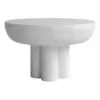 Crown sidobord low Ø65 cm, Bone white